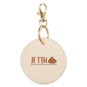 I don't care about you - Round Keyring - oyster - Front