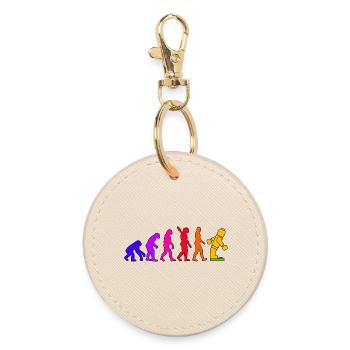 Klemmbaustein Evolution Menschheit Noppenbaustein - Runder Schlüsselanhänger - Auster - Vorne