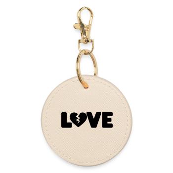 Love- Spruch - Runder Schlüsselanhänger - Auster - Vorne