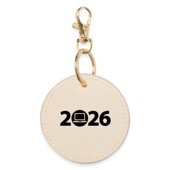 Computer scientist 2026, gamer 2026 - Round Keyring - oyster - Front