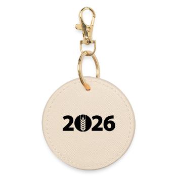 Weizen 2026, Ernte 2026, Landwirt 2026 - Runder Schlüsselanhänger - Auster - Vorne