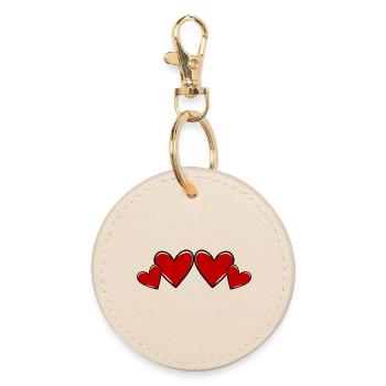 Hearts Symbol Love - Round Keyring - oyster - Front