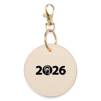 Frühlingsputz 2026, Frühjahrsputz 2026 - Runder Schlüsselanhänger - Auster - Vorne