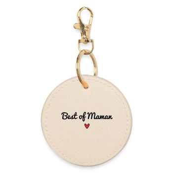 HEART. MAMMA. MOTHER'S DAY. PARTY. HAPPY BIRTHDAY - Round Keyring - oyster - Front