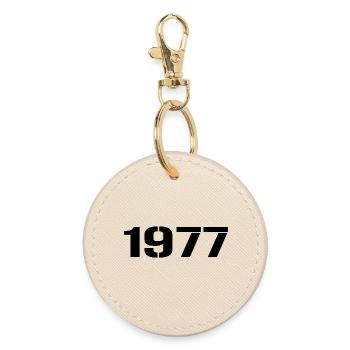 Vintage 1977 - Runder Schlüsselanhänger - Auster - Vorne