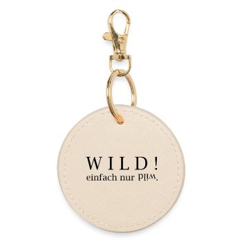 WILD! just wild. - Round Keyring - oyster - Front