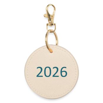 2026 Zahl Jahreszahl - Runder Schlüsselanhänger - Auster - Vorne
