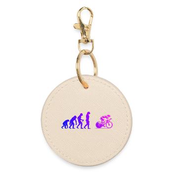 Attention road bike fans, simple statement - Round Keyring - oyster - Front