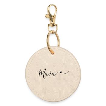 Mara Name First Name Decorative - Round Keyring - oyster - Front