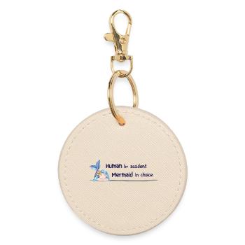 Mermaid by Choice – Magical Watercolor Saying - Round Keyring - oyster - Front