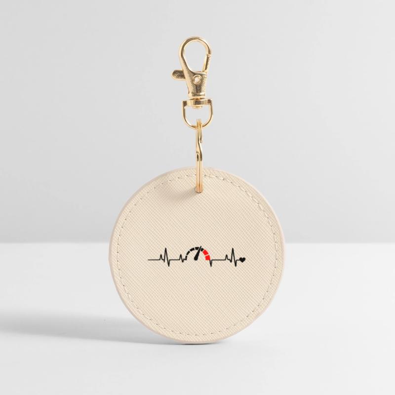 Red Segment Bow Logo Pattern Round Keyring