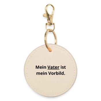 ​Papa Vorbild: Mein Held im Leben - Runder Schlüsselanhänger - Auster - Vorne