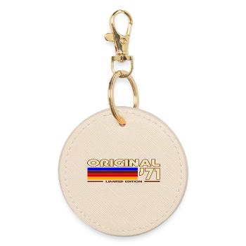 Original 71 Rainbow Retro Badge - Round Keyring - oyster - Front