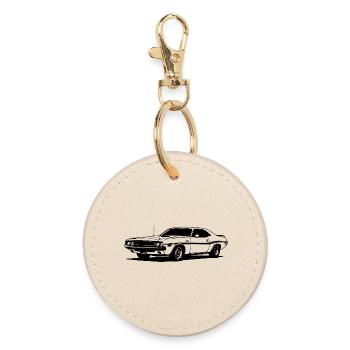 Muscle Car américaine - Porte-clés rond - huître - Devant