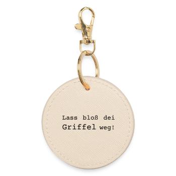 Lass bloß dei Griffel weg! Dialekt - Runder Schlüsselanhänger - Auster - Vorne