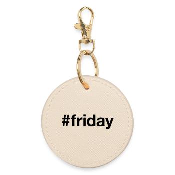 FREITAG Hashtag friday - Round Keyring - oyster - Front