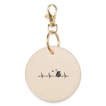 Heartbeat Beach Chair Baltic Sea Heart Rate - Round Keyring - oyster - Front