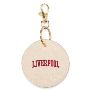 Liverpool Varsity Schriftzug Design - Runder Schlüsselanhänger - Auster - Vorne