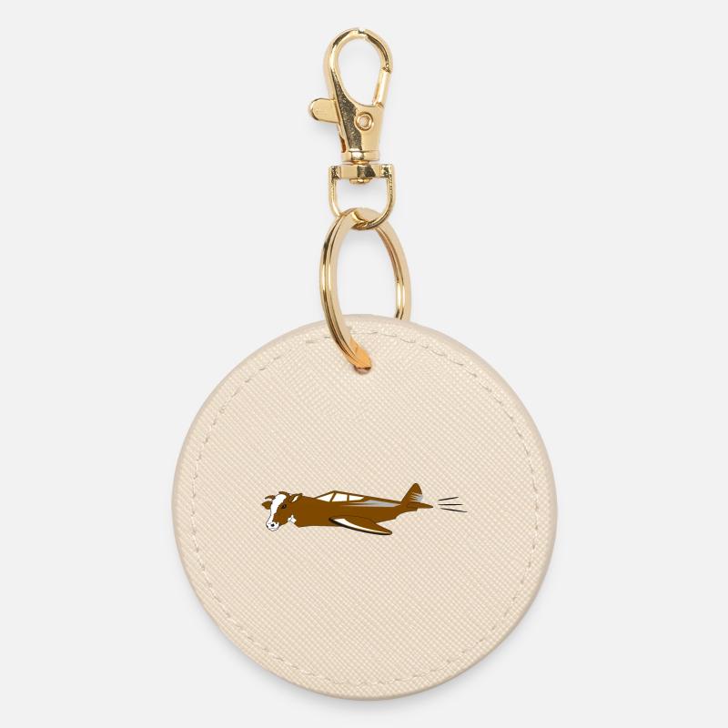 cow Air | flying cow - Round Keyring - oyster