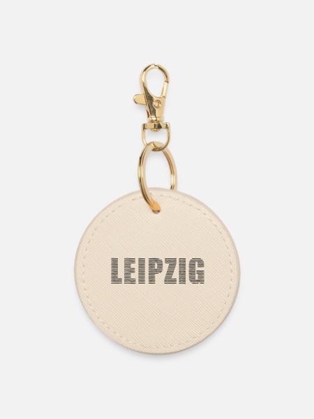 Leipzig Linienschrift - Runder Schlüsselanhänger - Auster