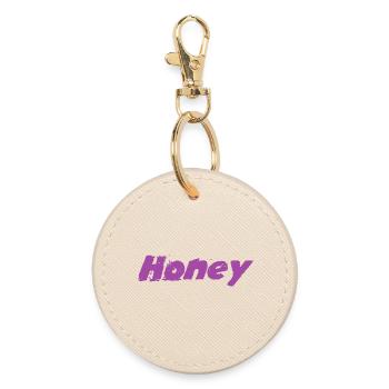 Illustration d'un essaim d'abeilles miel et vivant - Porte-clés rond - huître - Devant