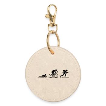 Triathlon - Round Keyring - oyster - Front