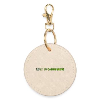 Lost in Cannaverse Typographie à feuilles vertes - Porte-clés rond - huître - Devant