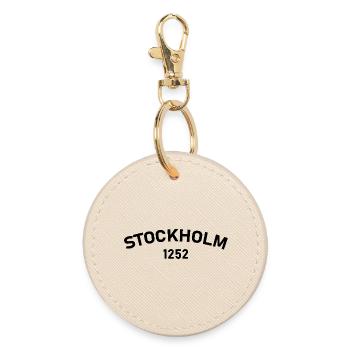 Stockholm 1252 Sweden - Round Keyring - oyster - Front