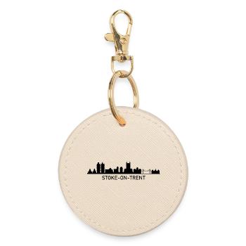 Skyline von Stoke - Runder Schlüsselanhänger - Auster - Vorne