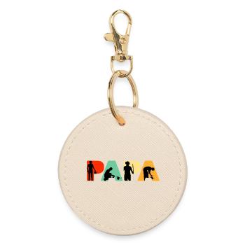 Papa Gardener Landscaping Dad Green Thumb - Round Keyring - oyster - Front