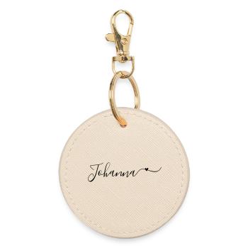 Johanna Surname First Name Decorative - Round Keyring - oyster - Front