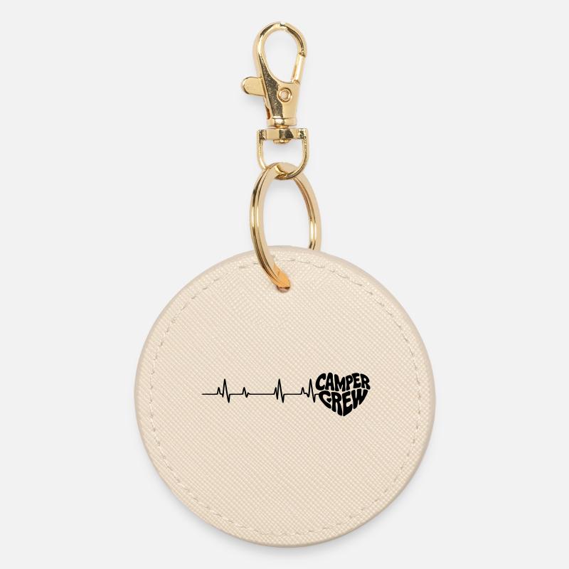 Herz_Camper - Round Keyring - oyster
