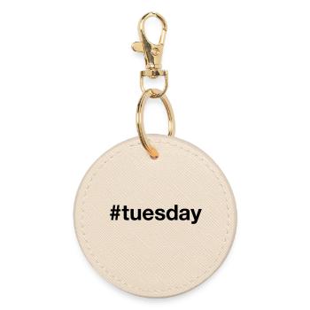 TUESDAY Hashtag tuesday - Round Keyring - oyster - Front