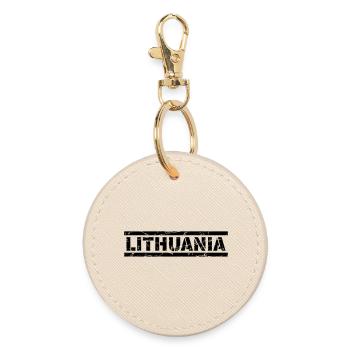 Lithuania - Round Keyring - oyster - Front