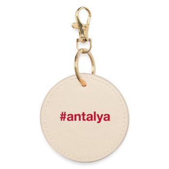ANTALYA Hashtag Turkey Türkei - Runder Schlüsselanhänger - Auster - Vorne
