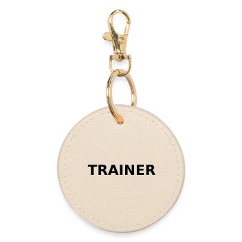 Trainer as lettering - Round Keyring - oyster - Front