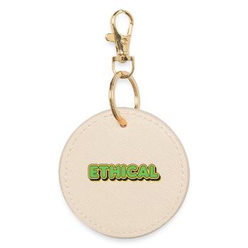 Ethical Glow Typo - Round Keyring - oyster - Front