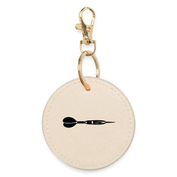 Dartpfeil Symbol - Runder Schlüsselanhänger - Auster - Vorne