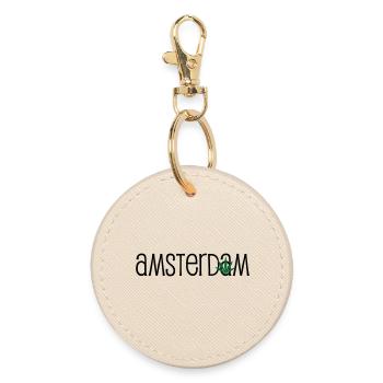 Amsterdam - Cannabis - Weed - Runder Schlüsselanhänger - Auster - Vorne