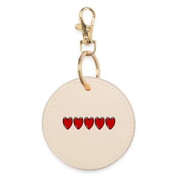 Heart Line Love - Round Keyring - oyster - Front