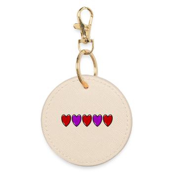 Heart Line Love - Round Keyring - oyster - Front