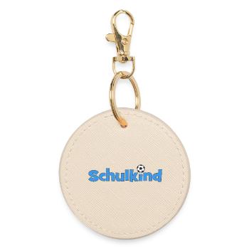 Schulkind Fußballträume Blau Einschulung 2026 - Runder Schlüsselanhänger - Auster - Vorne