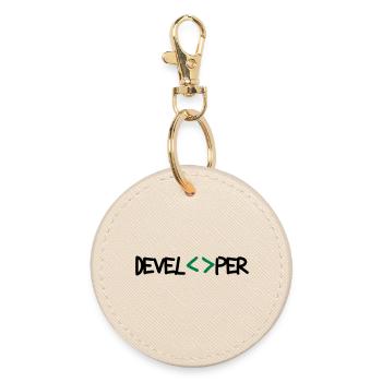 [ Developper ] - Round Keyring - oyster - Front