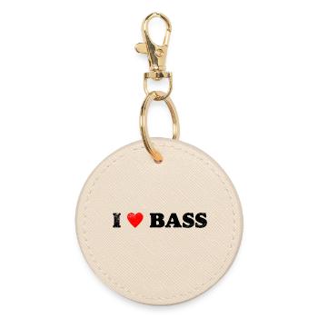 I Love Bass - Round Keyring - oyster - Front