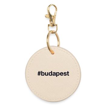 BUDAPEST Hashtag - Runder Schlüsselanhänger - Auster - Vorne