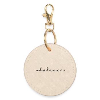 Whatever – saying, simple, cool and self-confident - Round Keyring - oyster - Front