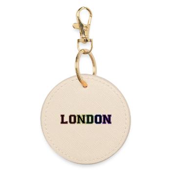 London Varsity Rainbow - Round Keyring - oyster - Front