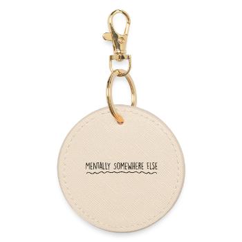 Mentally somewhere else - Round Keyring - oyster - Front