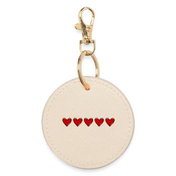 Hearts Line Love Symbol - Round Keyring - oyster - Front