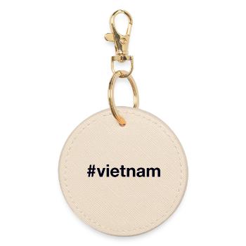Vietnam Hashtag - Runder Schlüsselanhänger - Auster - Vorne